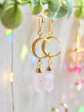 Load image into Gallery viewer, Avie Jewelry - Moon Earrings (Pink quartz)
